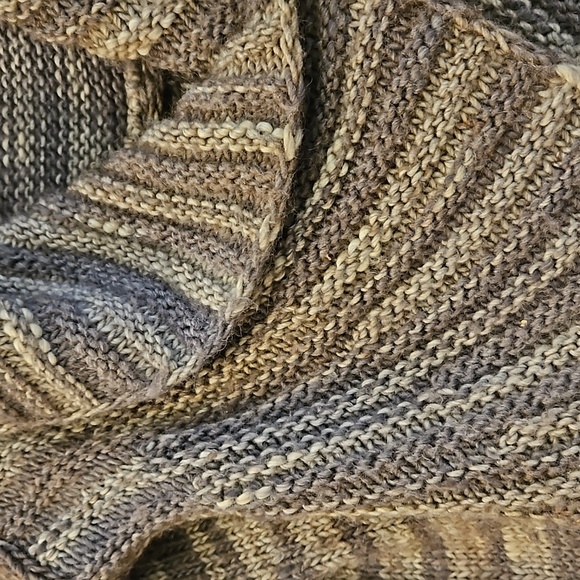 Y2K Silvia Novelli Noba Rounded Cardigan Sweater Womens Medium Brown Wrap Style - Picture 2 of 9